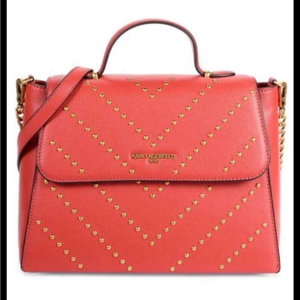 Karl Lagerfeld Coral real leather Bag Charlotte satchel. Perfect condition.